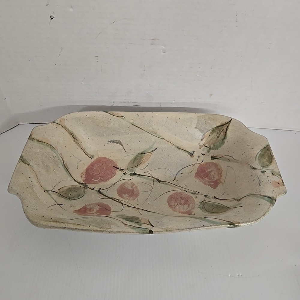 Pottery Stoneware Long Oval Tray Cracker Bread Serving Platter